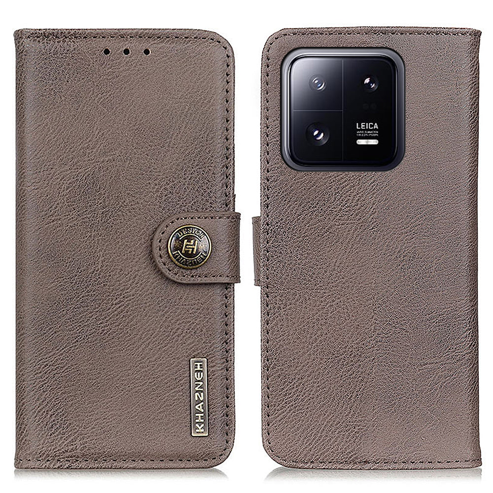 KHAZNEH Anti-scratch Cell Phone Cover for Xiaomi 13 Pro 5G Cowhide Texture PU Leather Shockproof Flip Phone Wallet Case Foldable Stand KHAZNEH Anti-scratch Cell Phone Cover for Xiaomi 13 Pro 5G Cowhide Texture PU Leather Shockproof Flip Phone Wallet Case Foldable Stand